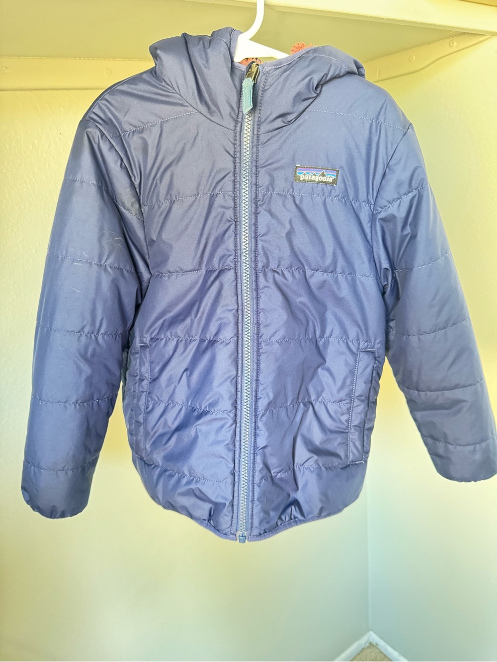 Patagonia Kids Navy Blue Hooded Puffer Jacket